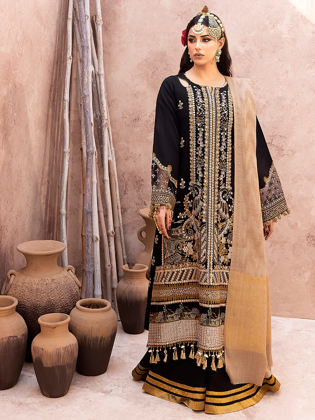 1515 - A | 3 PC Luxury Unstitched - Image 4