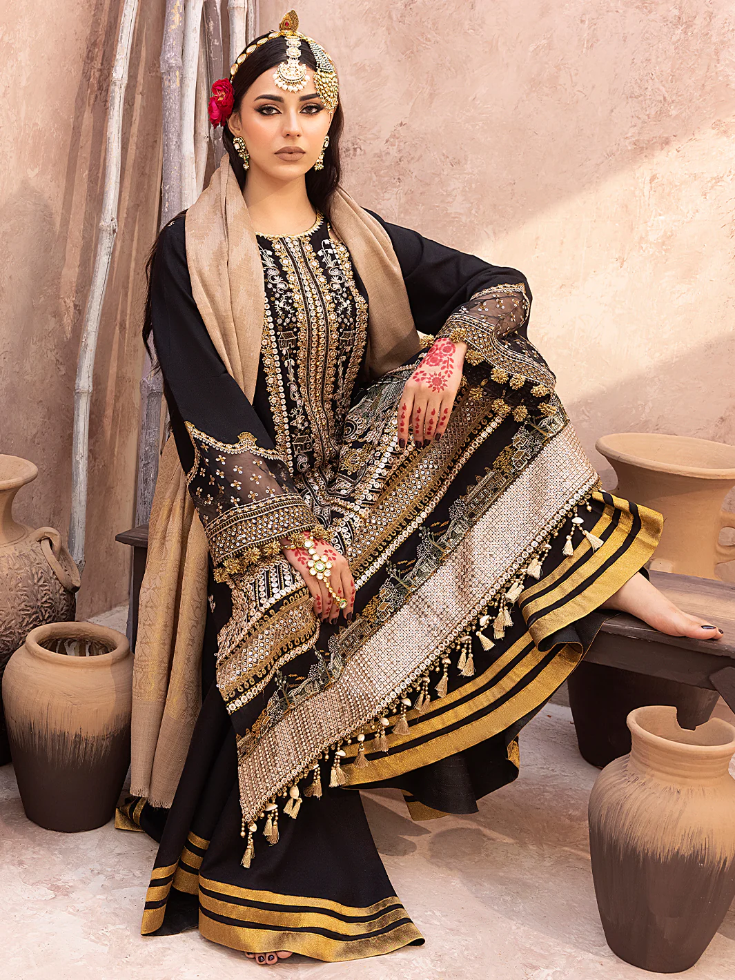 1515 - A | 3 PC Luxury Unstitched - Image 6