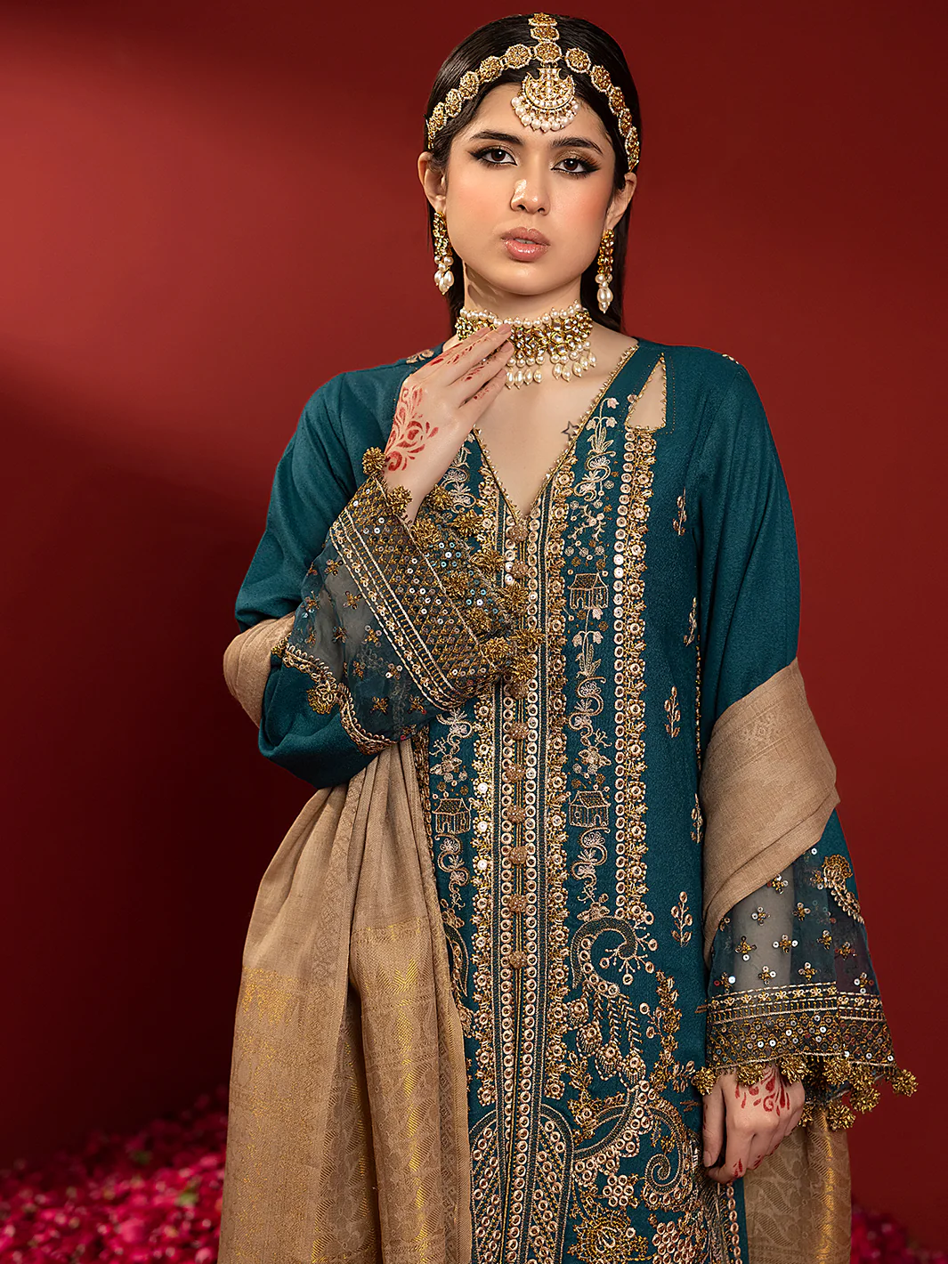 1515 - B | 3 PC Luxury Unstitched - Image 4