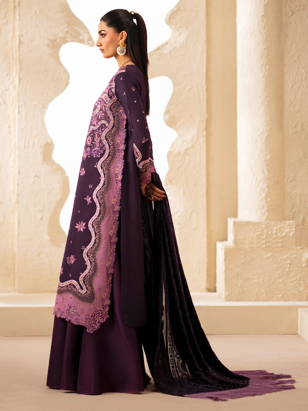 163 - B | 3 PC Kotrai Stitched - Image 3