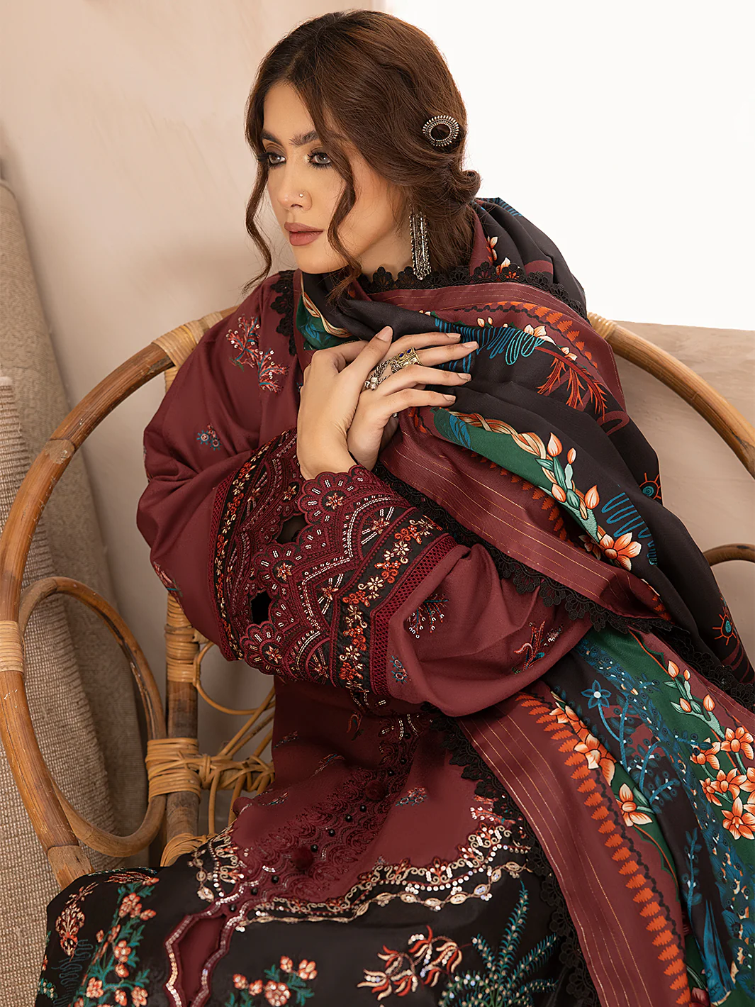 1901 - B | 3 PC KARANDI UNSTITCH - Image 5