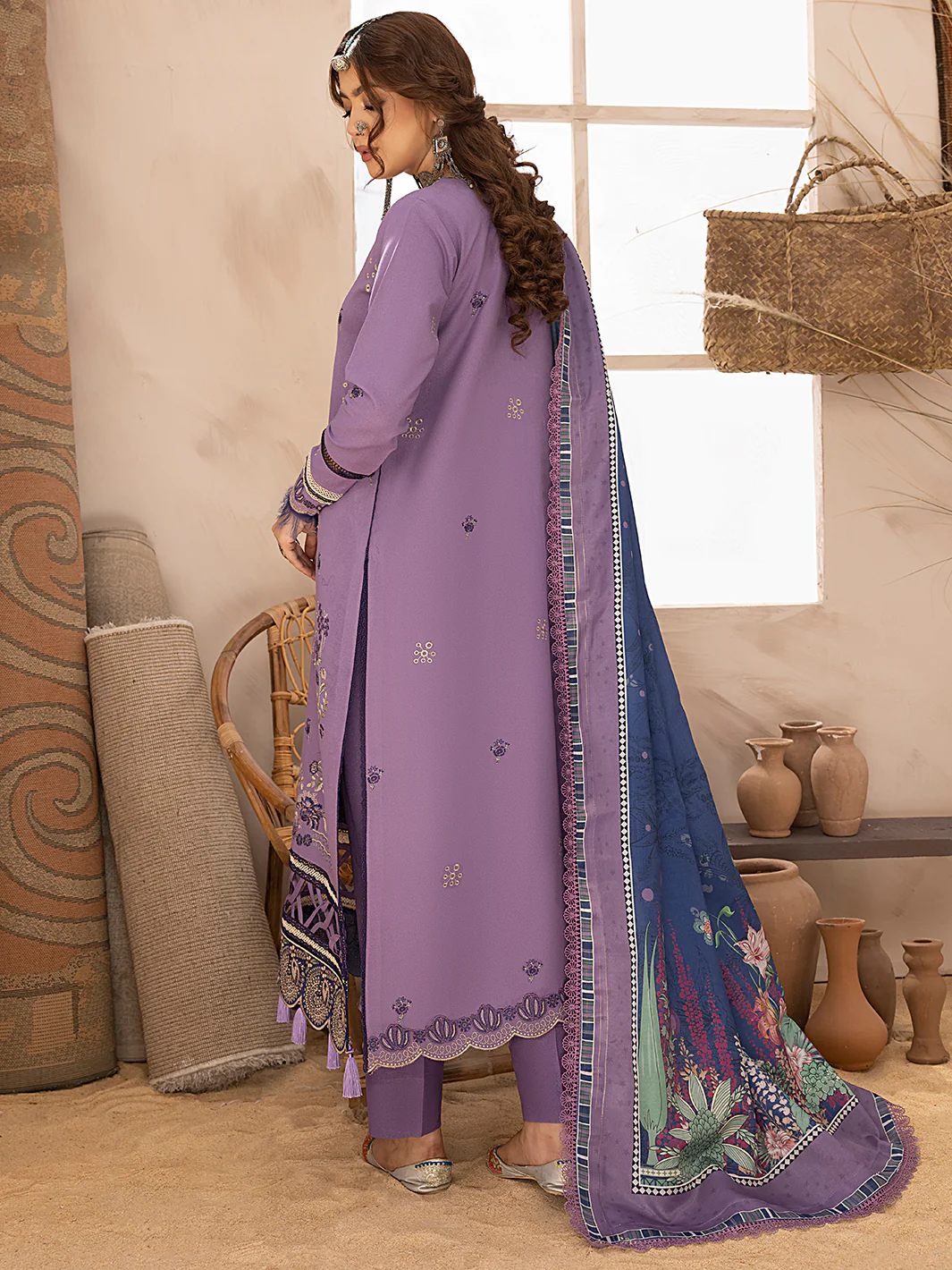 1906 - B | 3 PC KARANDI UNSTITCH - Image 3