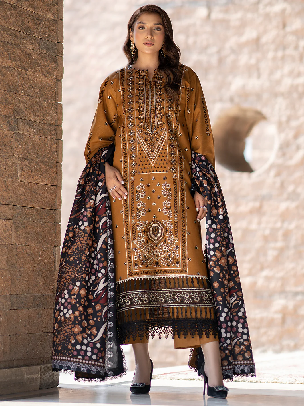 1911 - A | 3 PC Khaddar Unstitched - Image 4