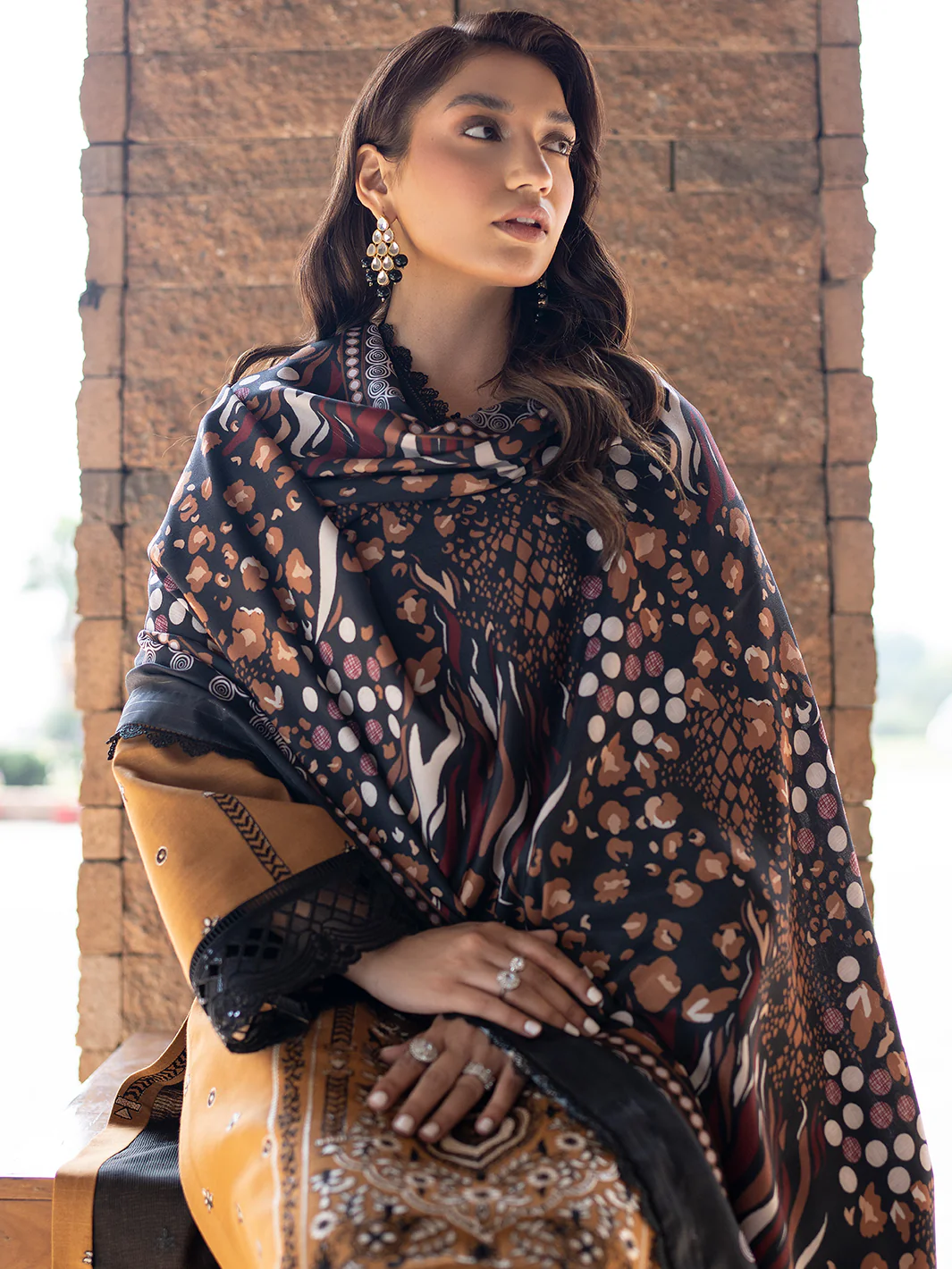 1911 - A | 3 PC Khaddar Unstitched - Image 5