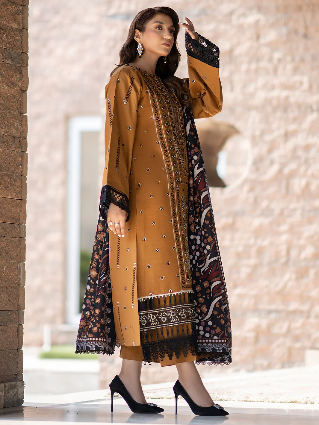 1911 - A | 3 PC Khaddar Unstitched - Image 6