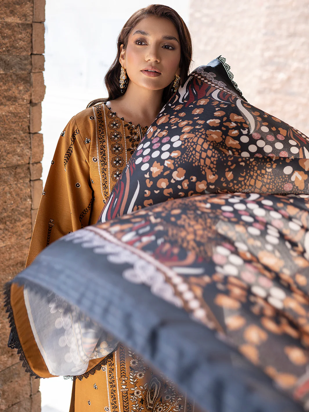 1911 - A | 3 PC Khaddar Unstitched - Image 7