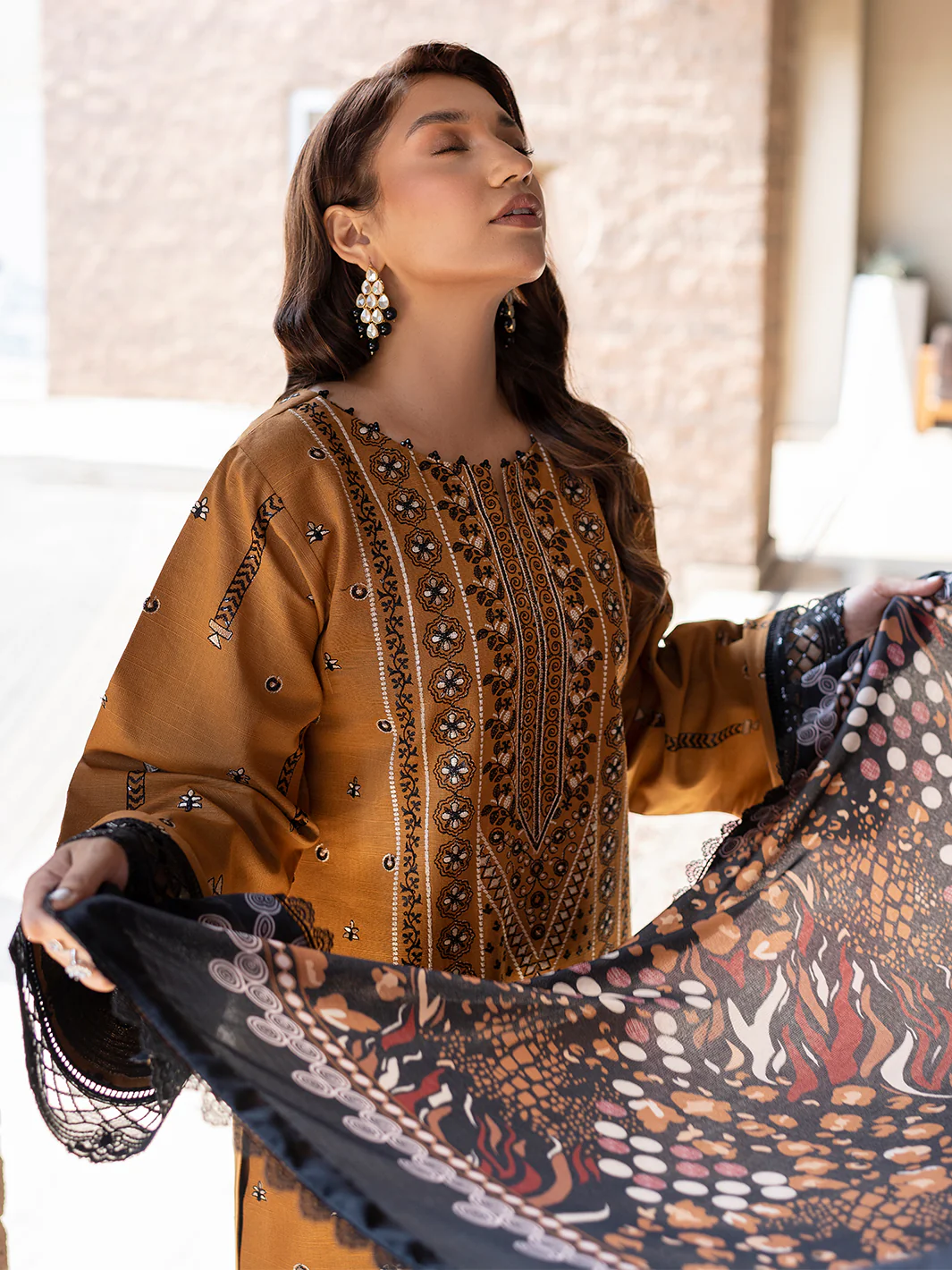 1911 - A | 3 PC Khaddar Unstitched - Image 8