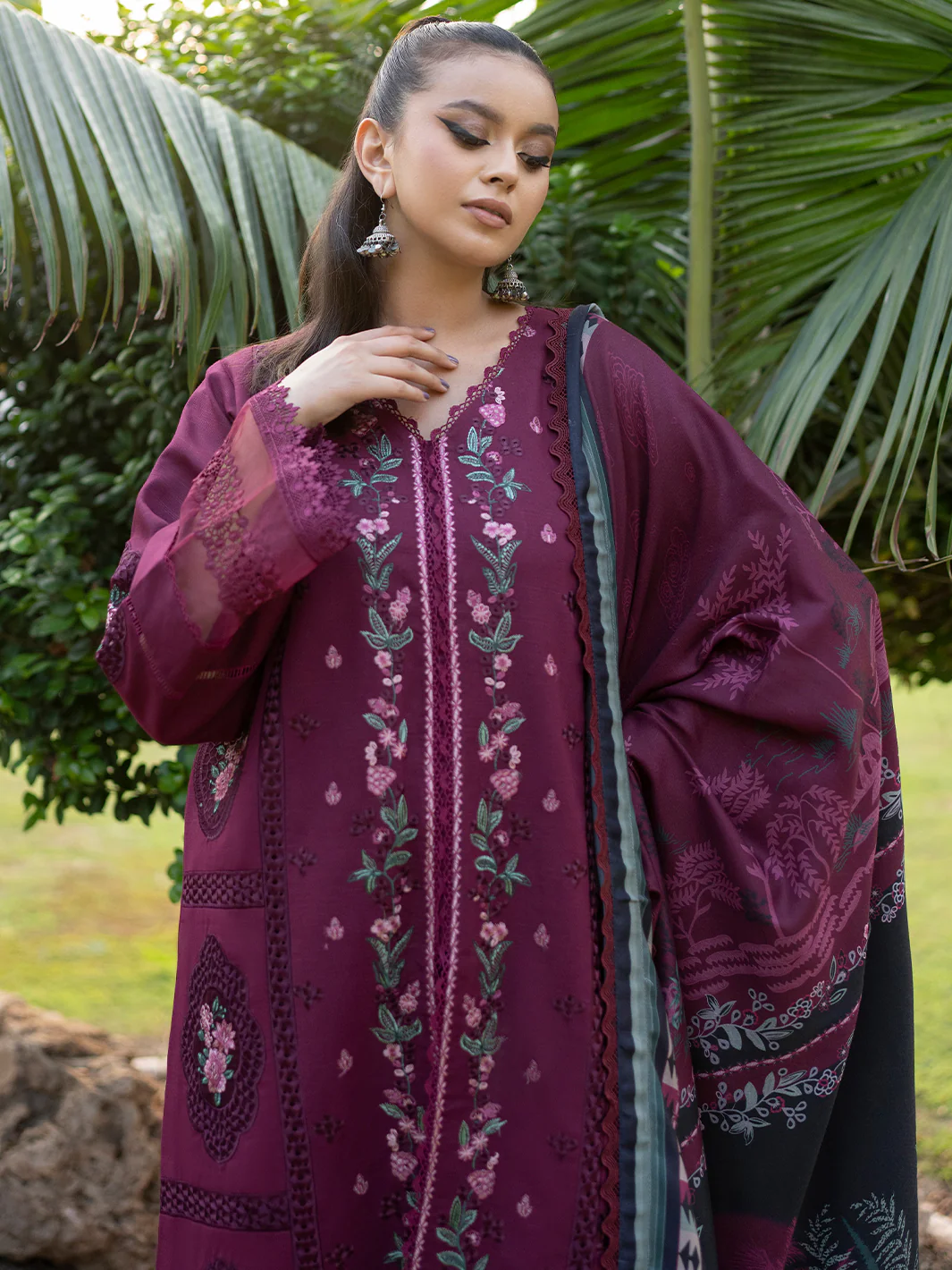 1914 - A | 3 PC Khaddar Unstitched - Image 5