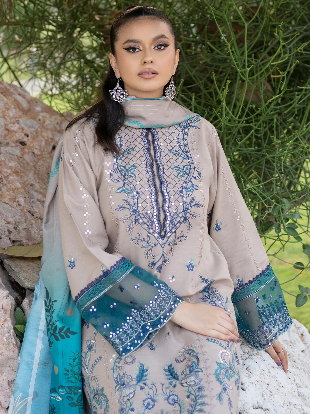 1916 - B | 3 PC Khaddar Unstitched - Image 7