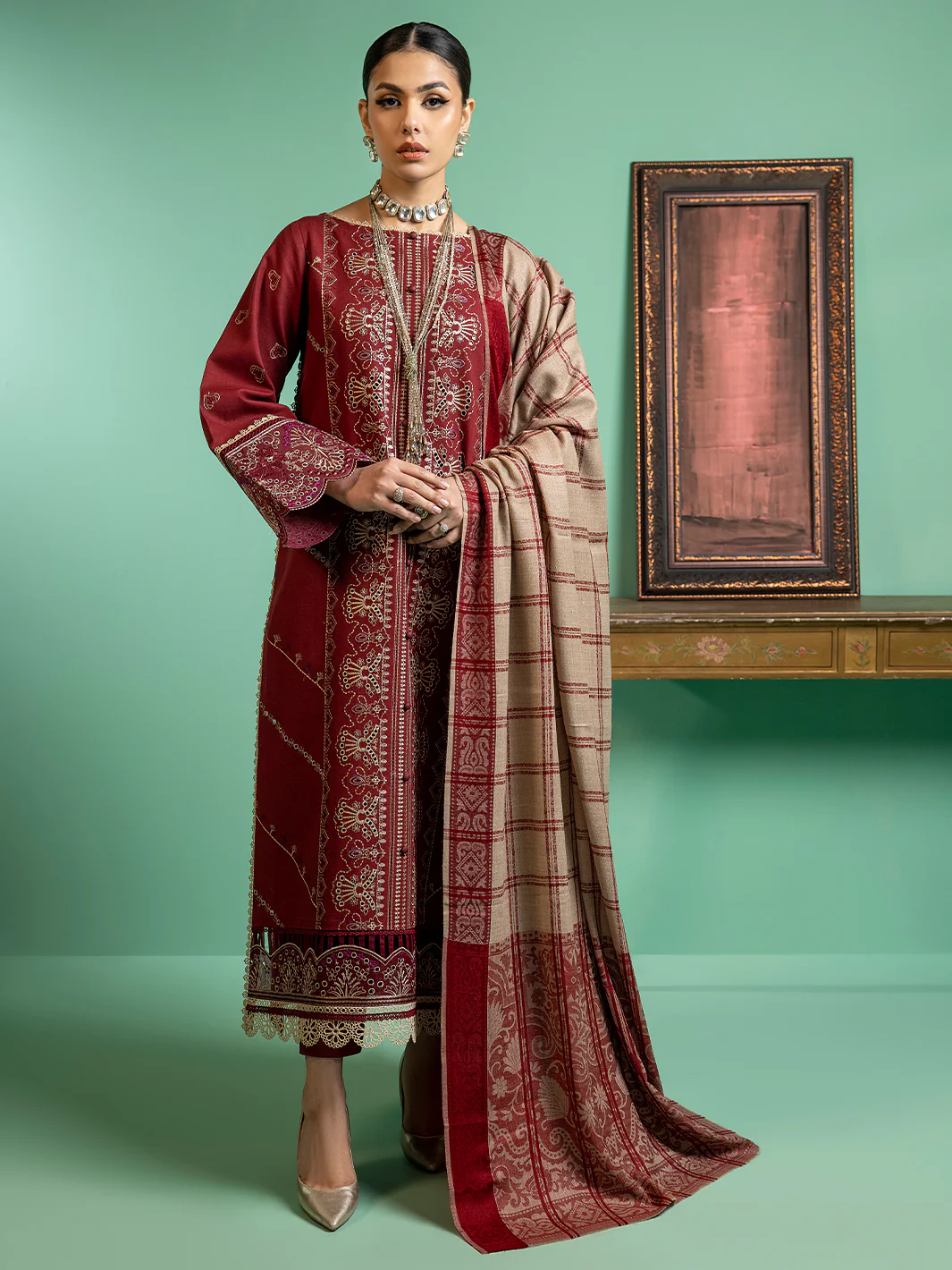 1941 - B | 3 PC Khaddar Unstitch - Image 4