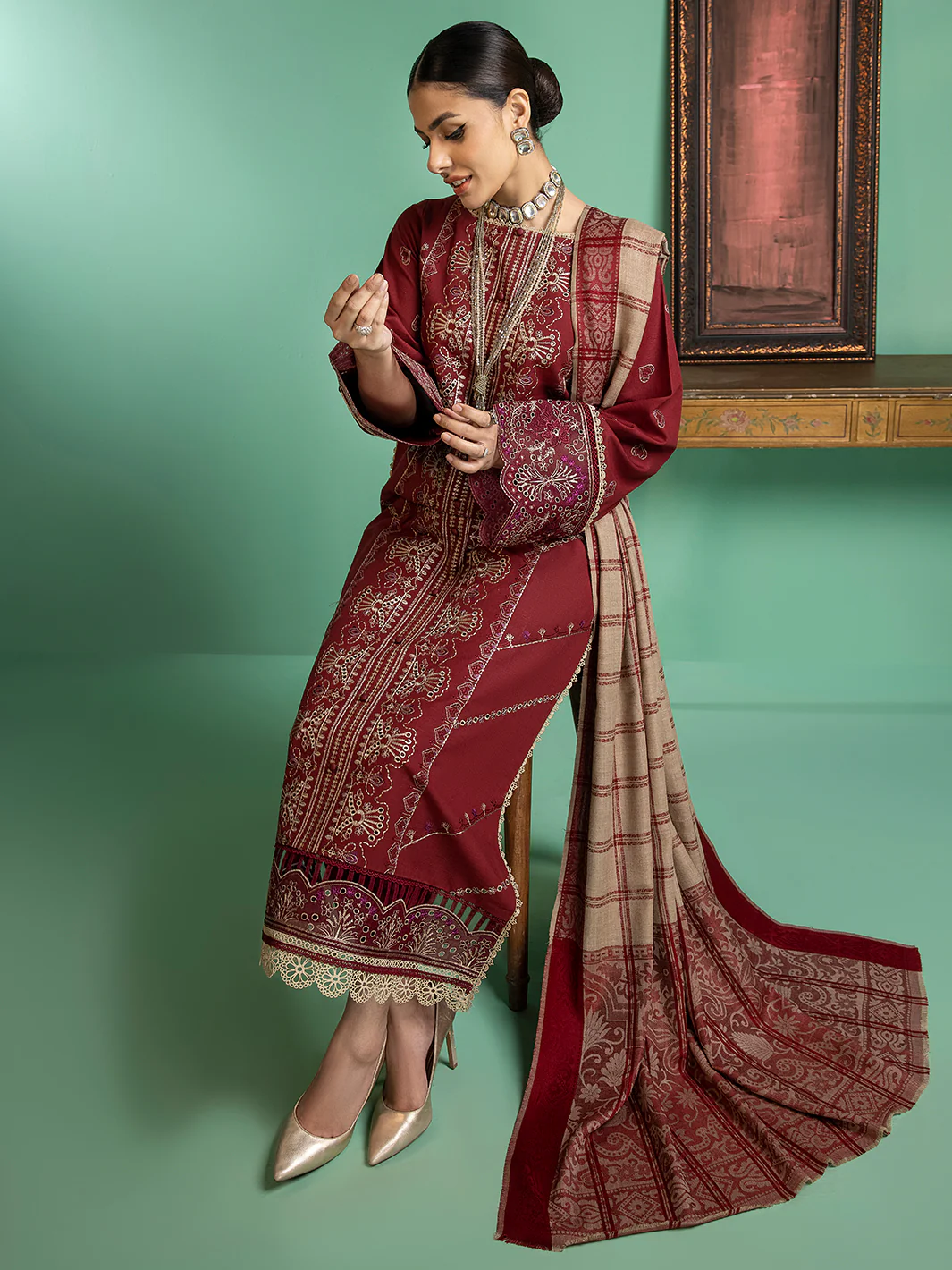 1941 - B | 3 PC Khaddar Unstitch - Image 5