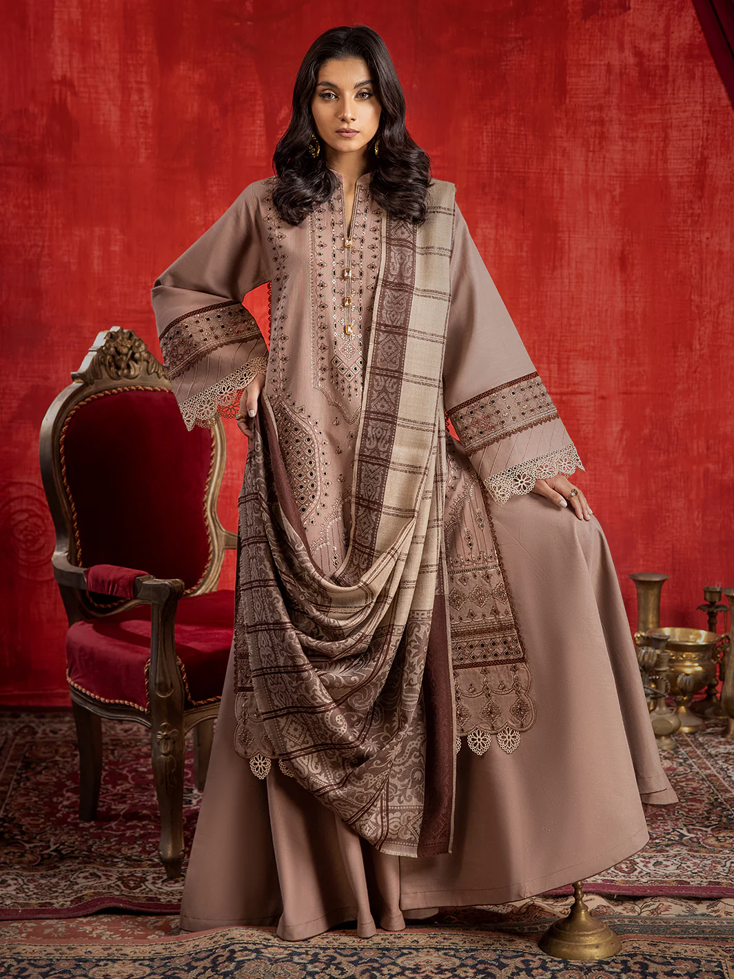 1942 - B | 3 PC Khaddar Unstitch - Image 5