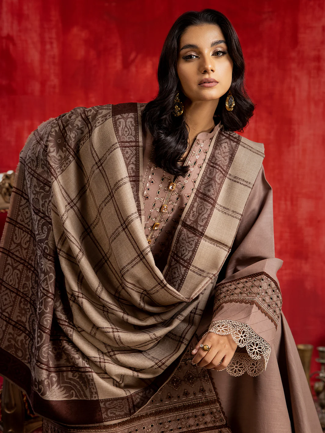 1942 - B | 3 PC Khaddar Unstitch - Image 6