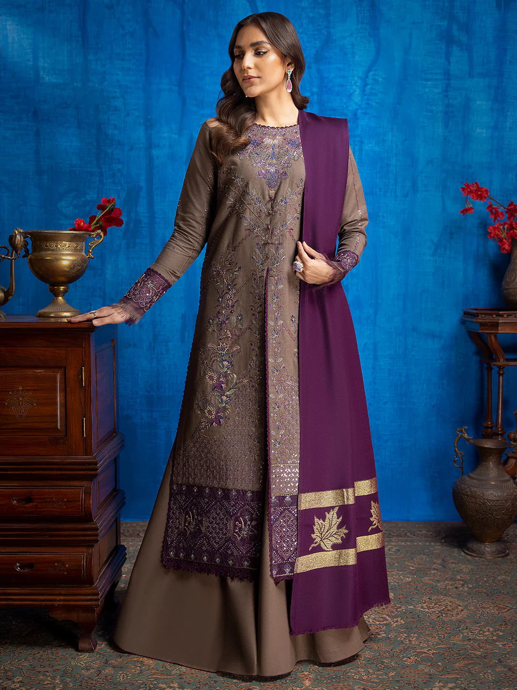 1943 - A | 3 PC Khaddar Unstitch - Image 4