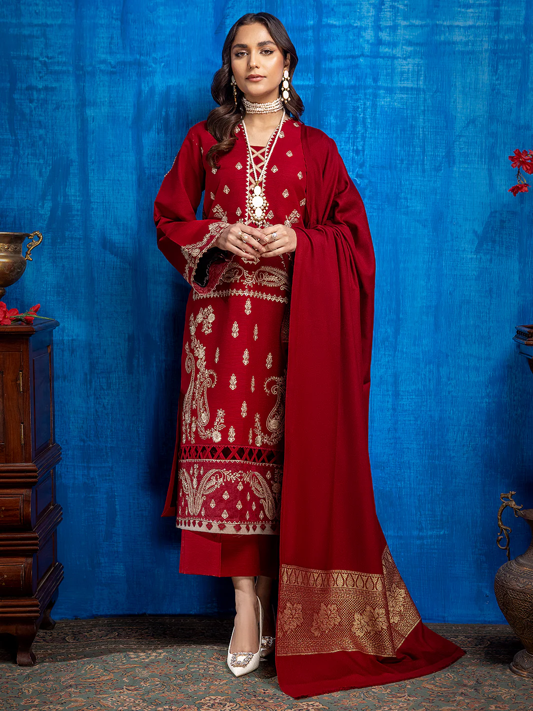 1944 - B | 3 PC Khaddar Unstitch - Image 4