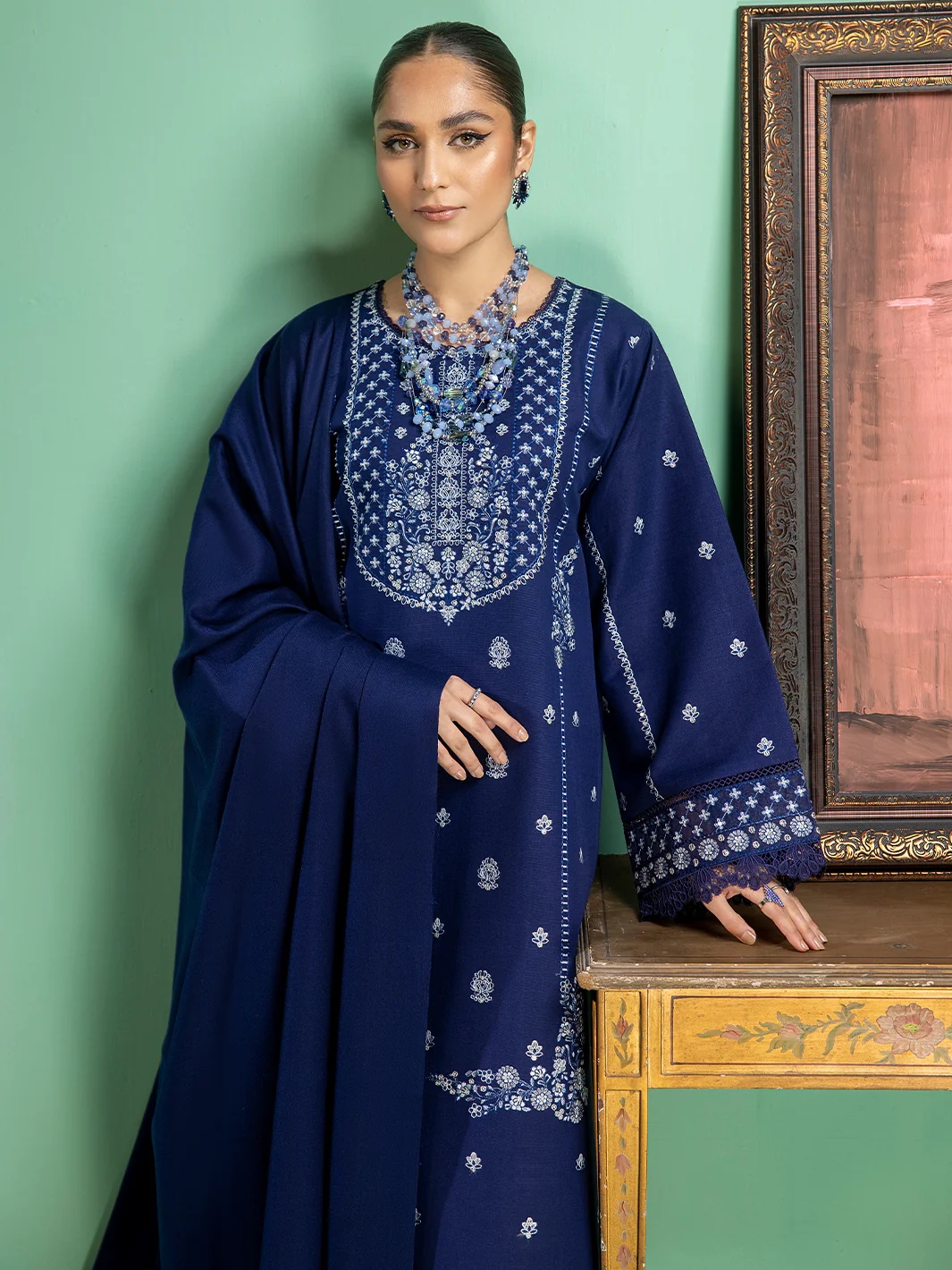 1945 - A | 3 PC Khaddar Unstitch - Image 7