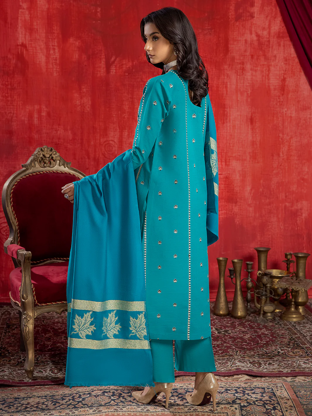 1945 - B | 3 PC Khaddar Unstitch - Image 3