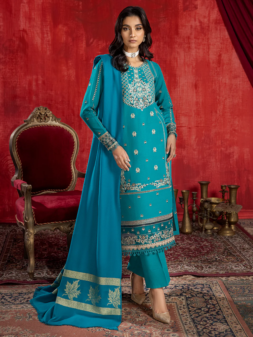 1945 - B | 3 PC Khaddar Unstitch - Image 4