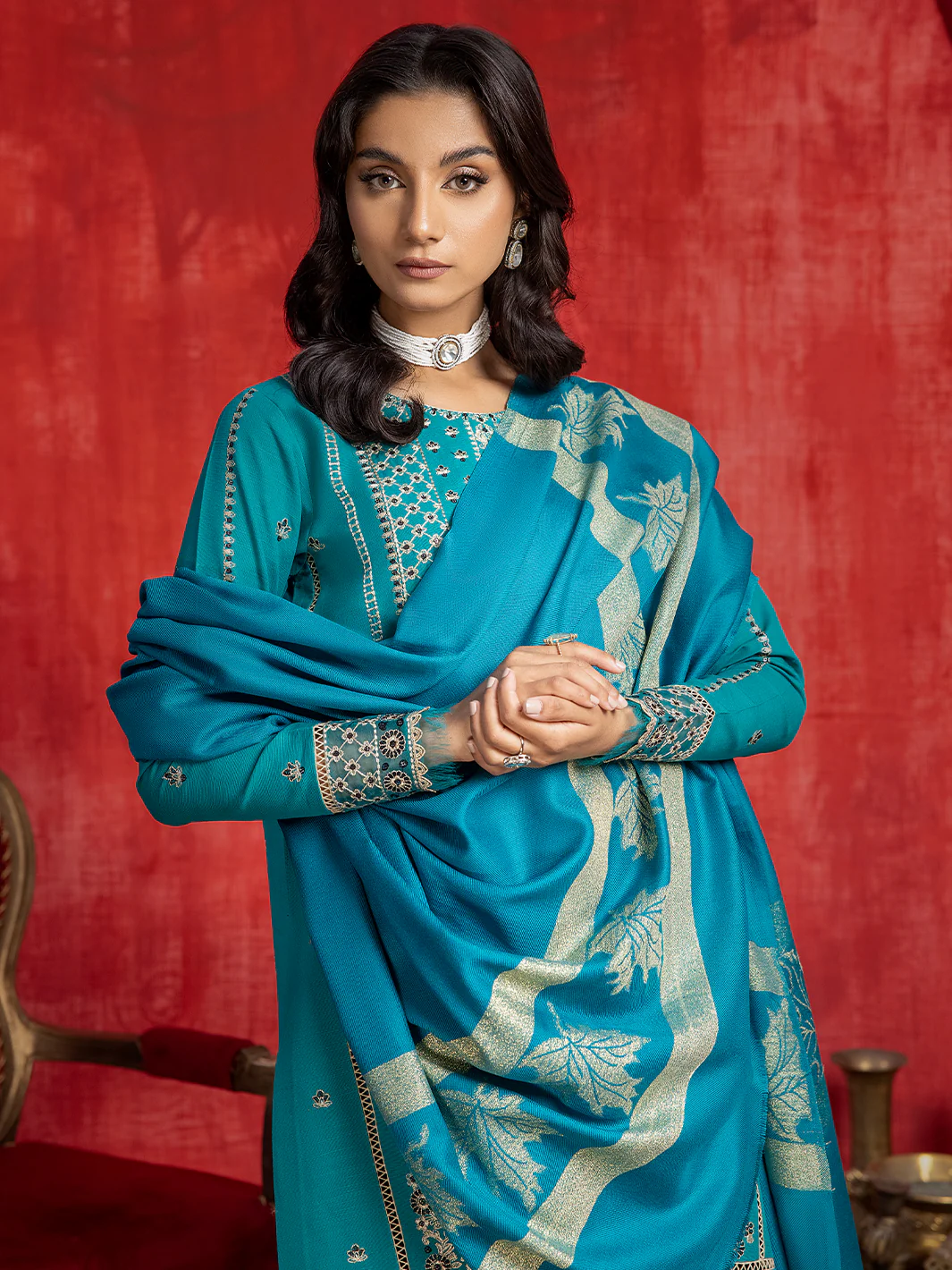 1945 - B | 3 PC Khaddar Unstitch - Image 5
