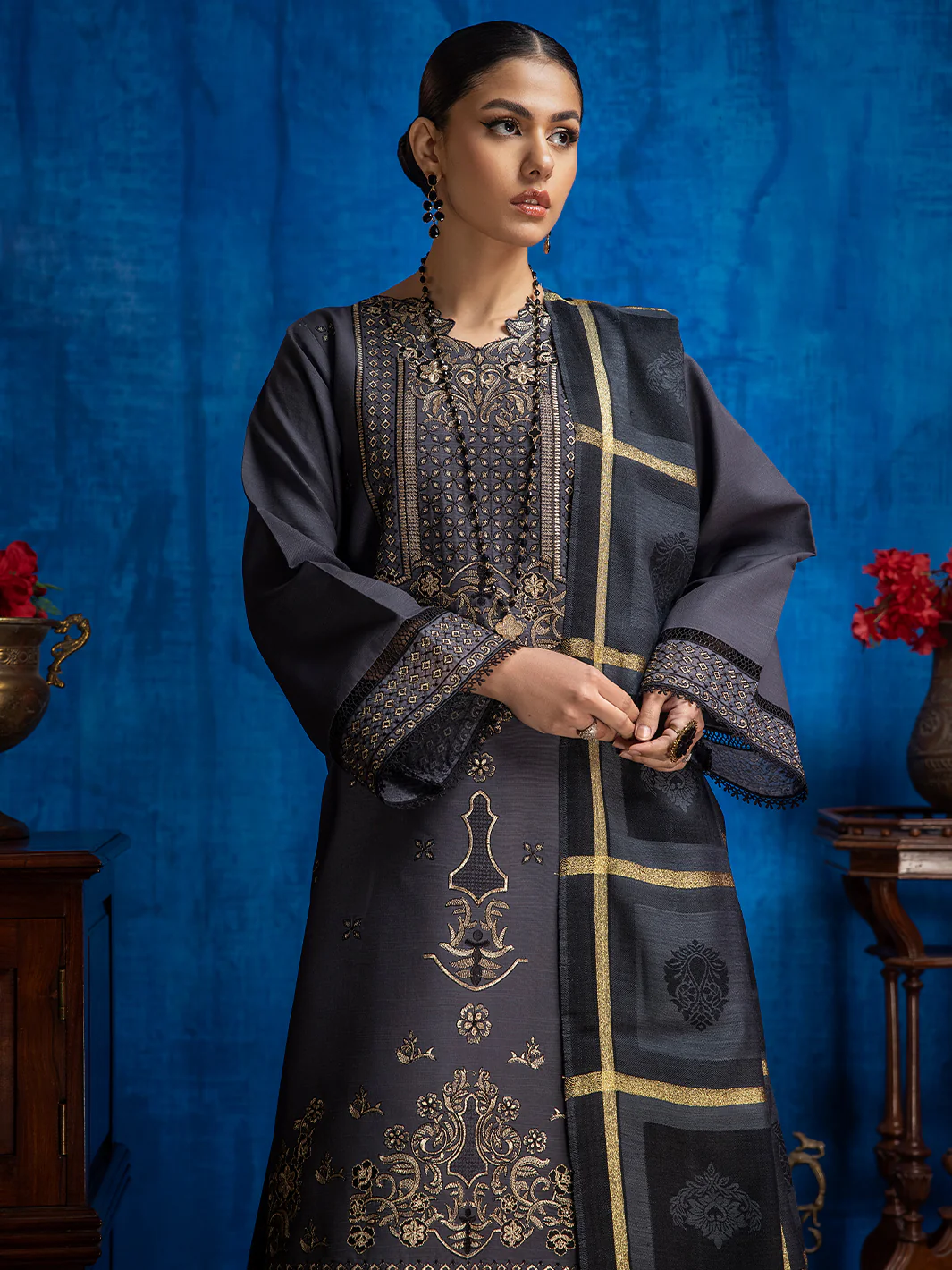 1946 - A | 3 PC Khaddar Unstitch - Image 7