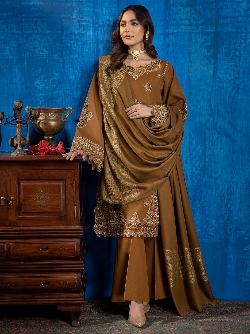 1951 - B | 3 PC Khaddar Unstitch - Image 6