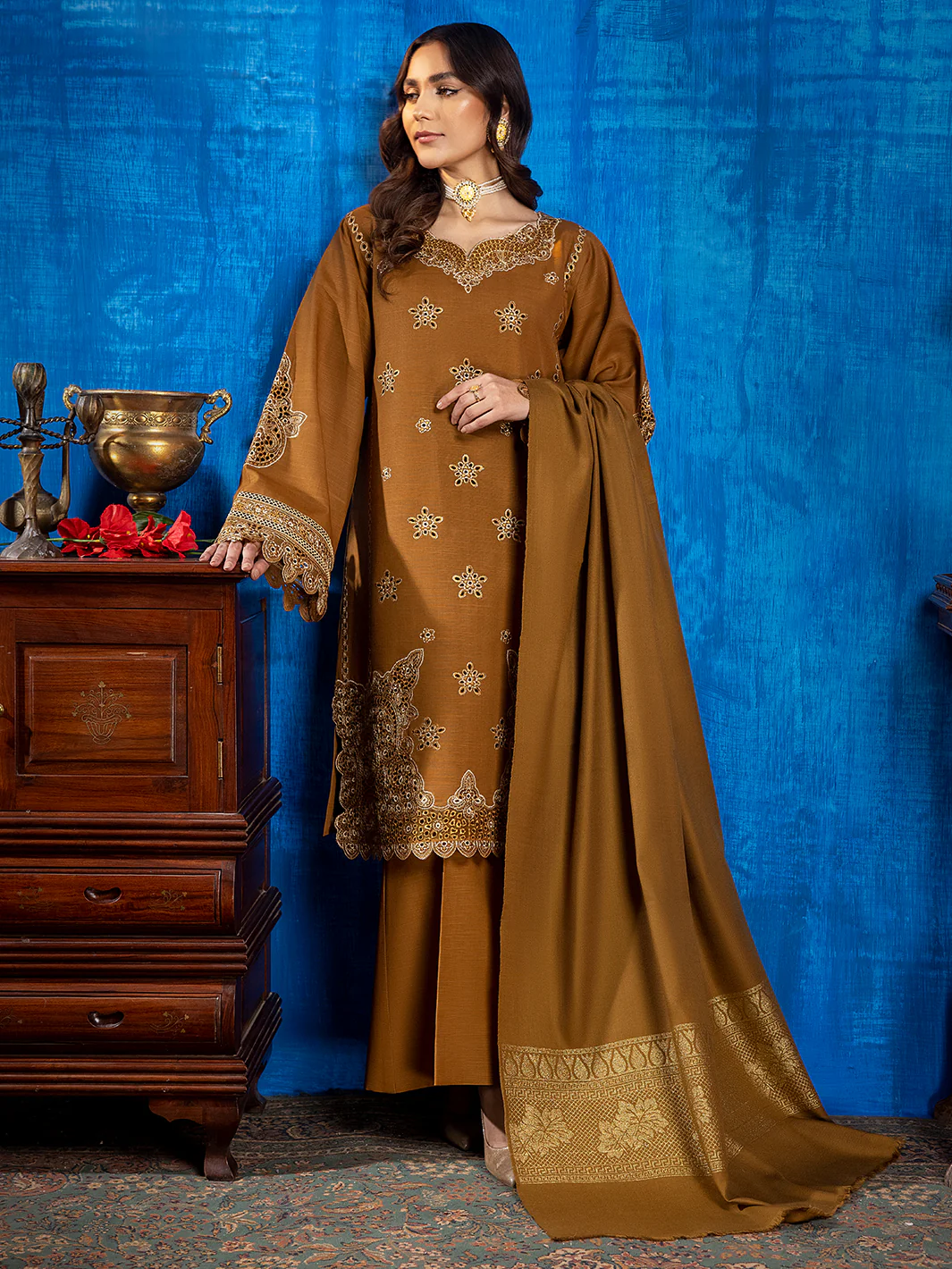 1951 - B | 3 PC Khaddar Unstitch - Image 7