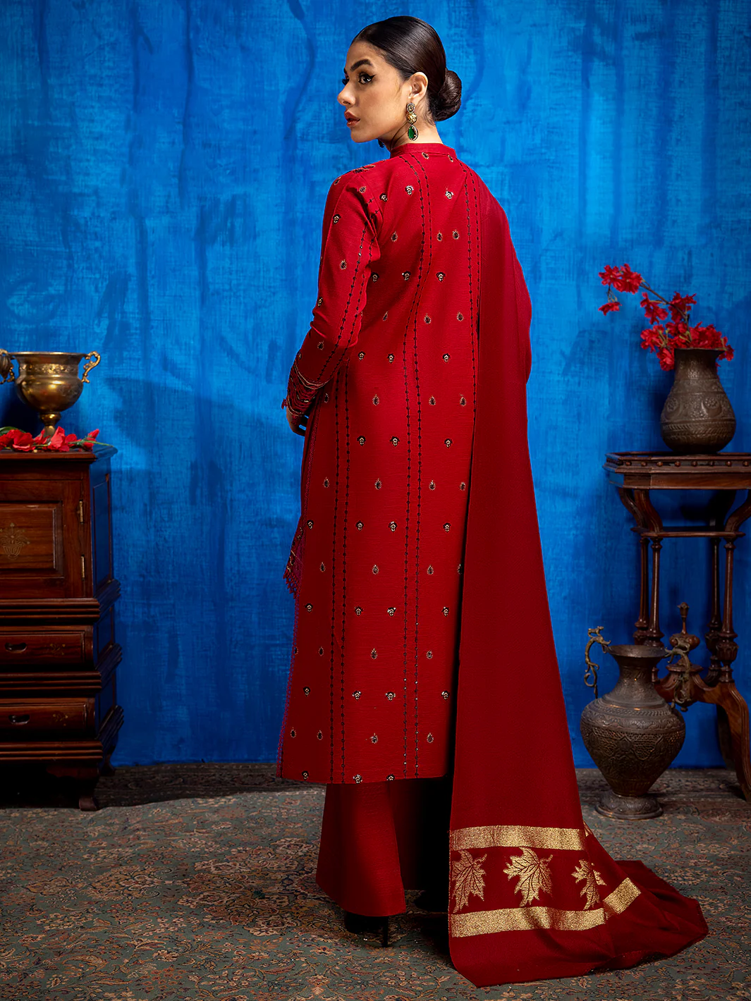 1952 - A | 3 PC Khaddar Unstitch - Image 3