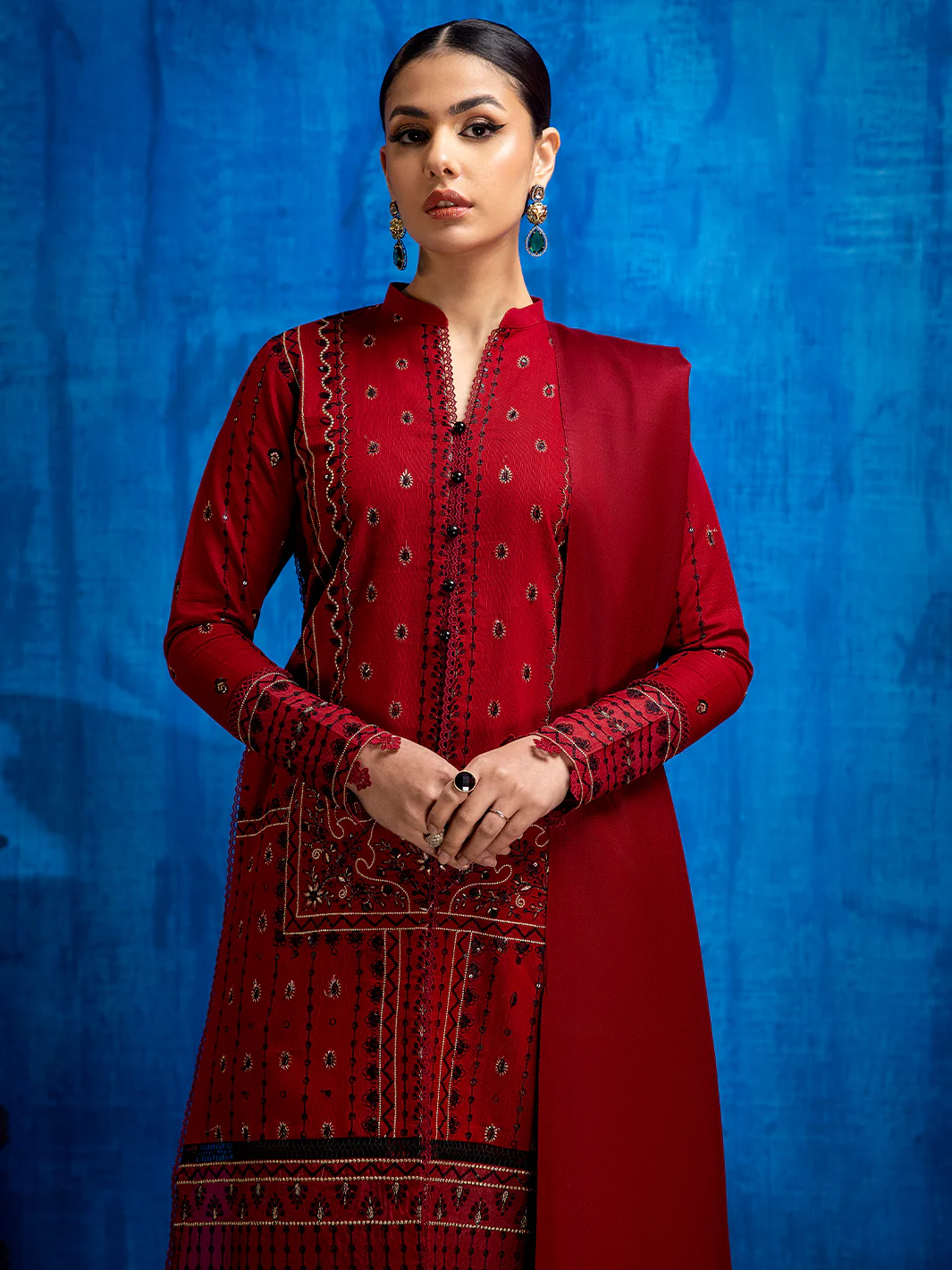 1952 - A | 3 PC Khaddar Unstitch - Image 5