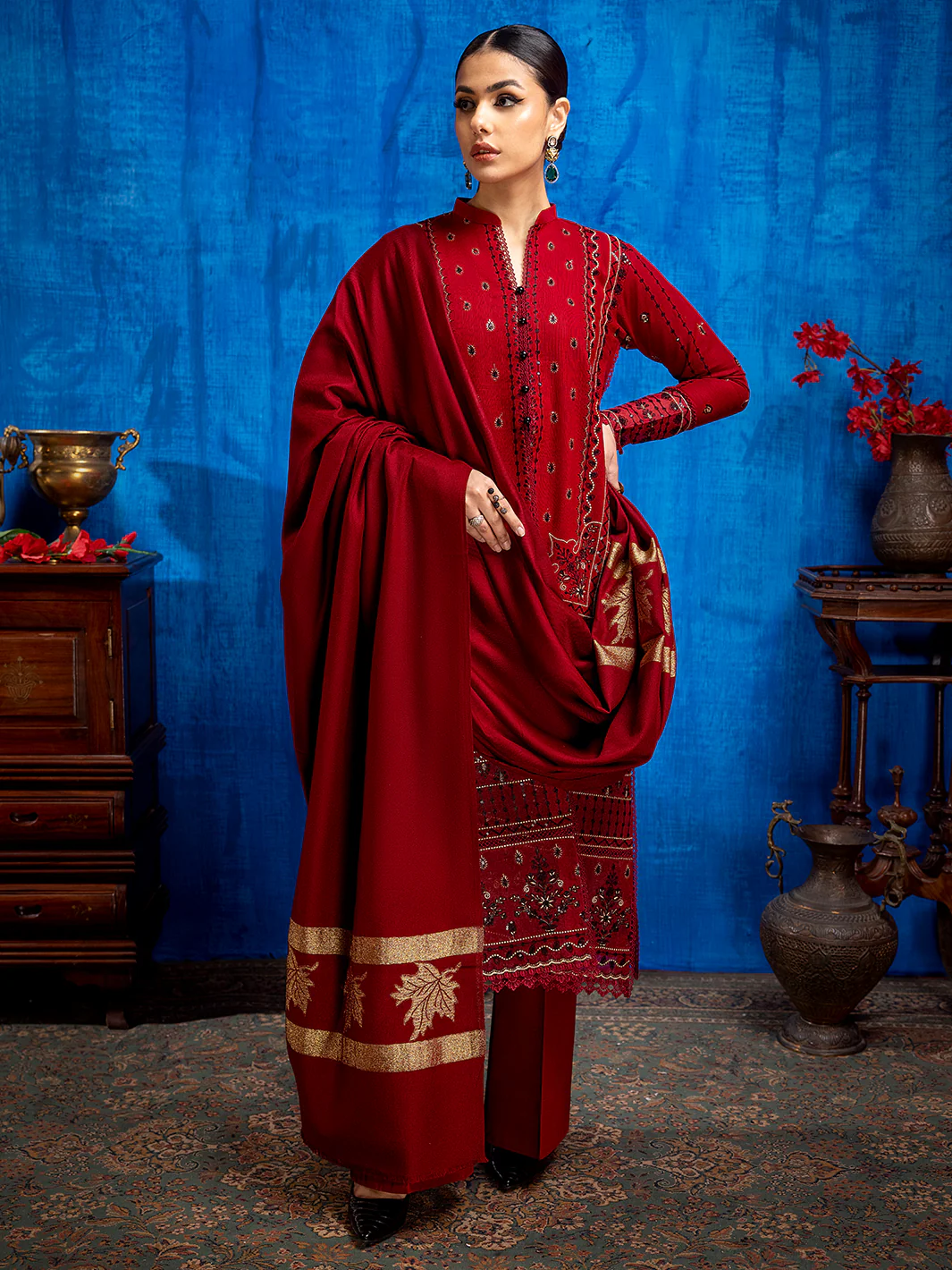 1952 - A | 3 PC Khaddar Unstitch - Image 6