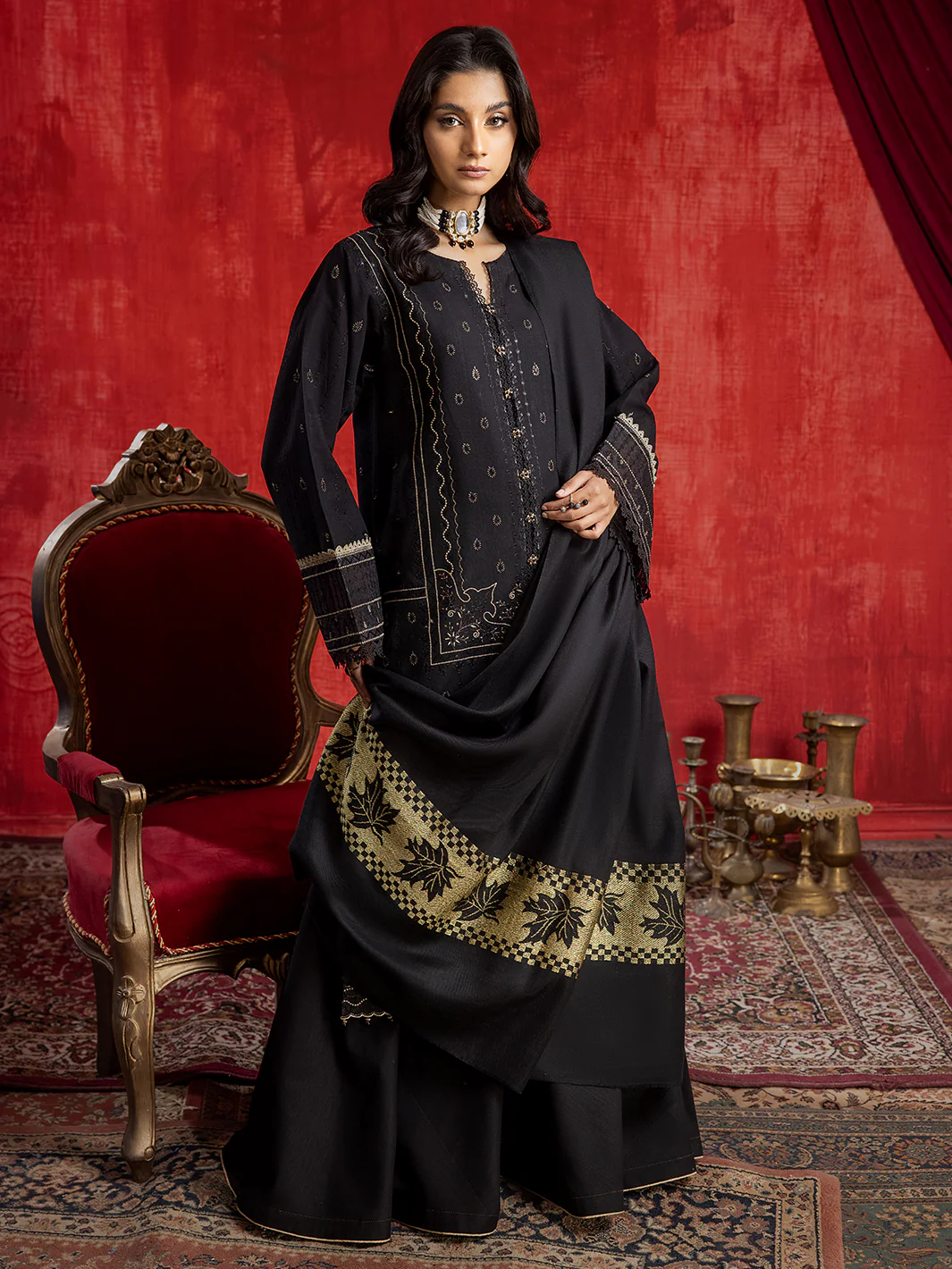1952 - B | 3 PC Khaddar Unstitch - Image 4