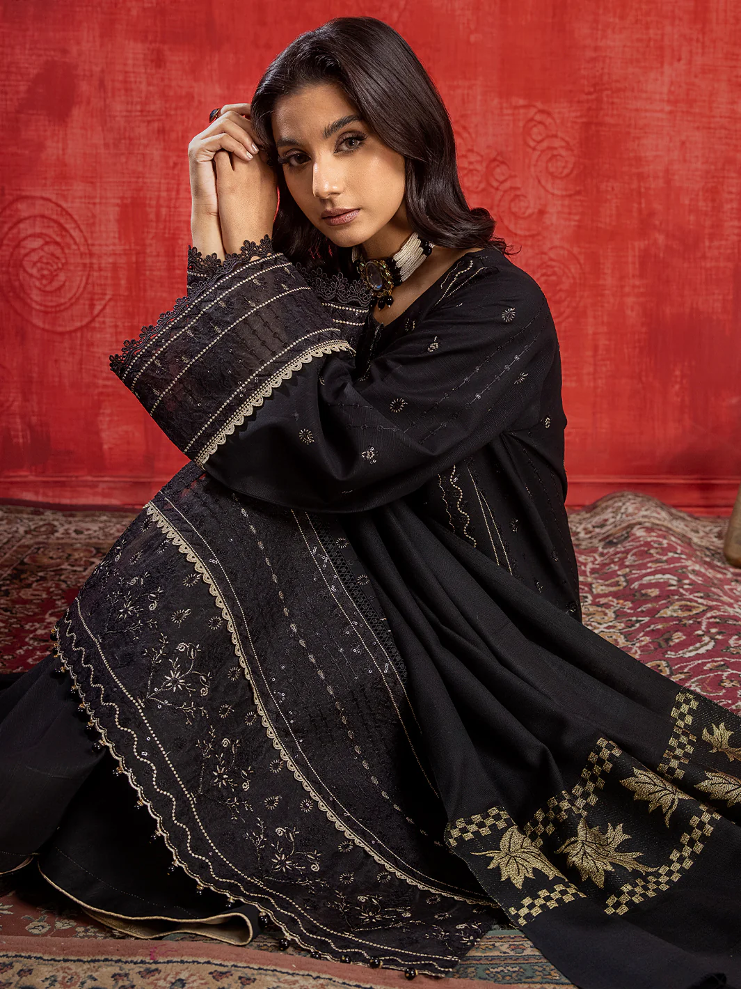 1952 - B | 3 PC Khaddar Unstitch - Image 5