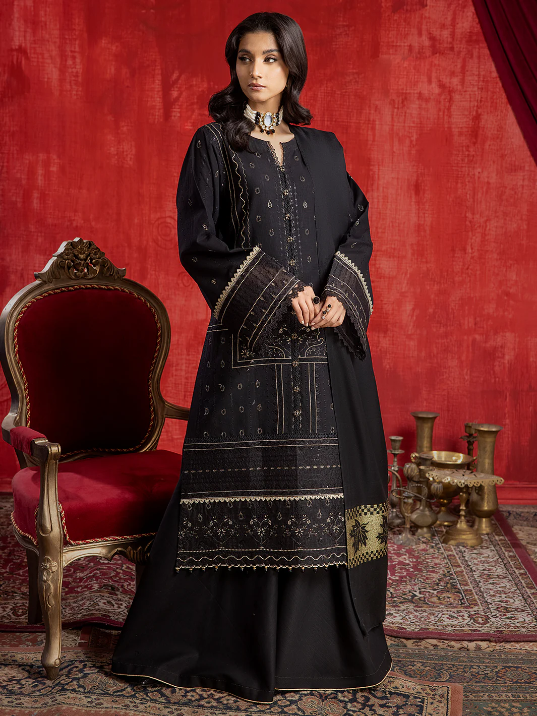 1952 - B | 3 PC Khaddar Unstitch - Image 8