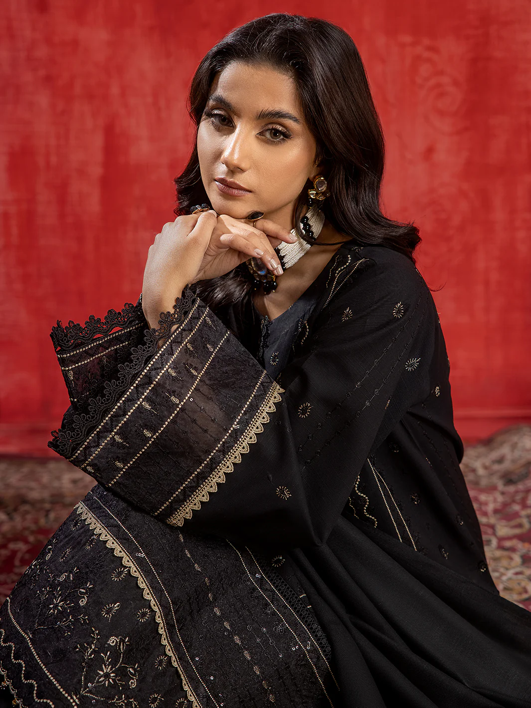 1952 - B | 3 PC Khaddar Unstitch - Image 9