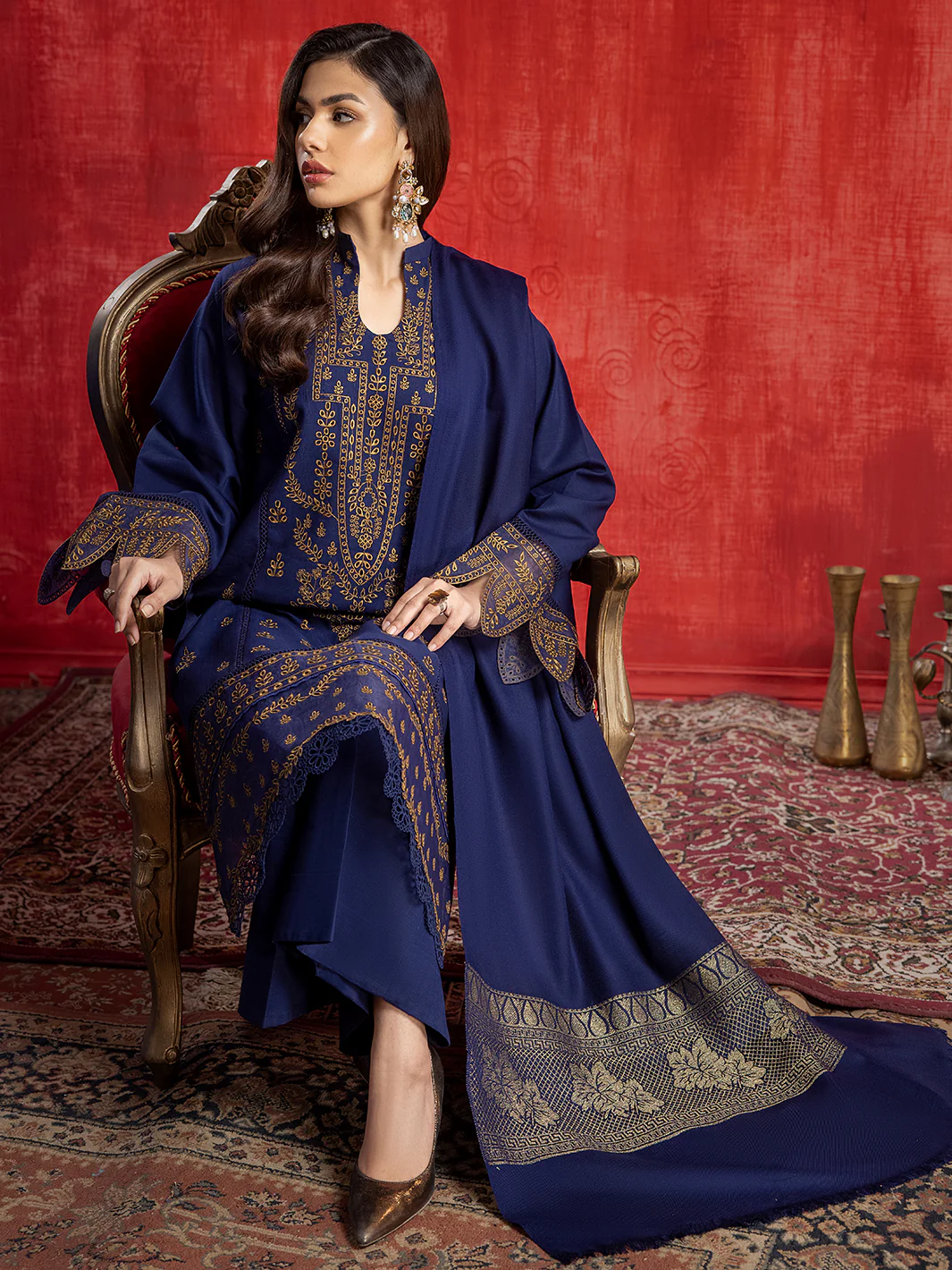 1954 - B | 3 PC Khaddar Unstitch - Image 4