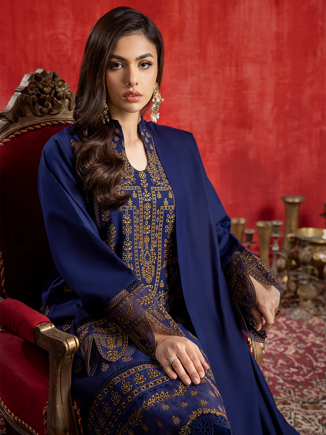 1954 - B | 3 PC Khaddar Unstitch - Image 6
