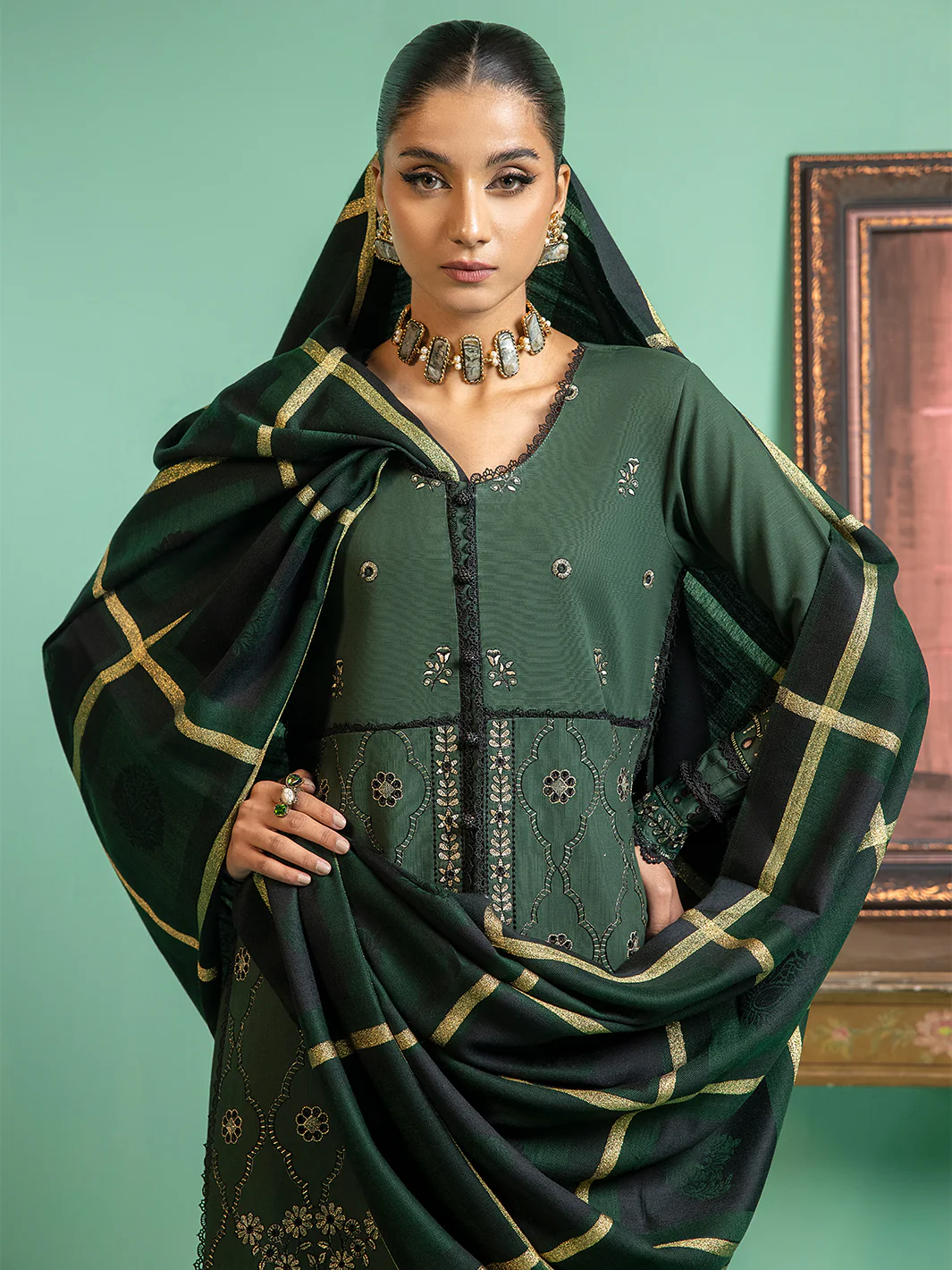 1955 - A | 3 PC Khaddar Unstitch - Image 2