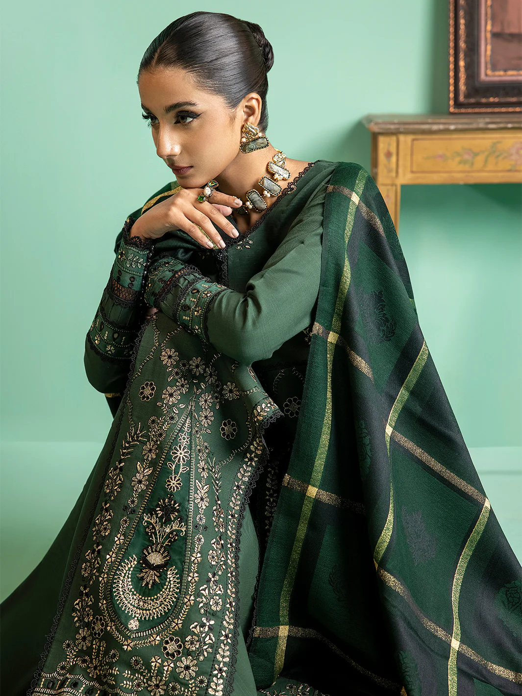 1955 - A | 3 PC Khaddar Unstitch - Image 5