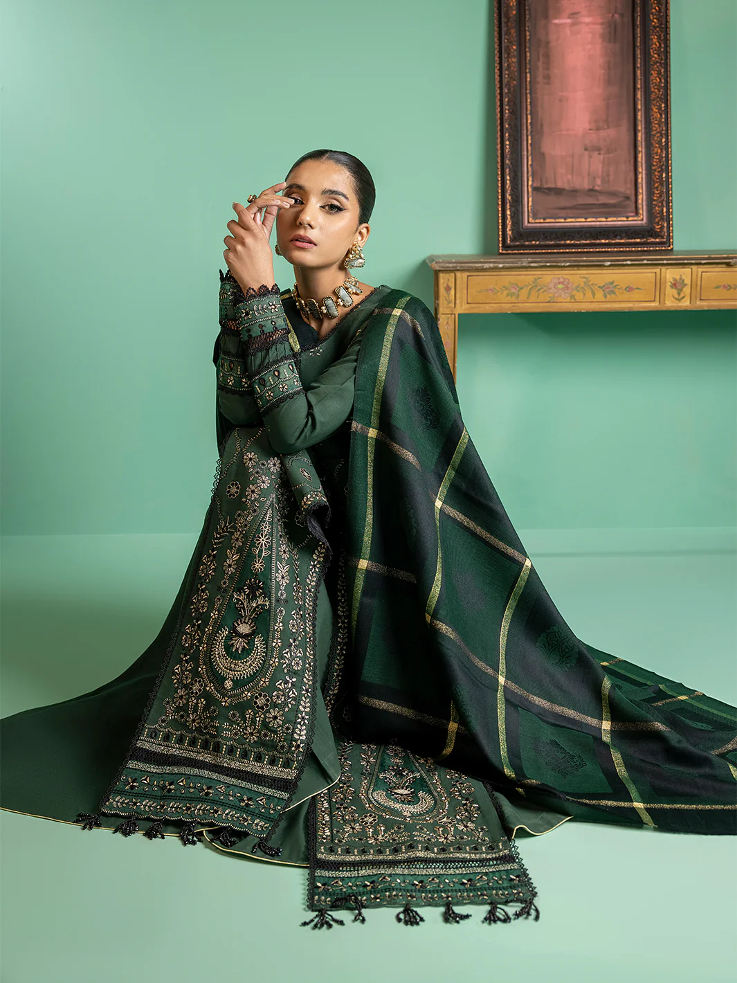 1955 - A | 3 PC Khaddar Unstitch - Image 6