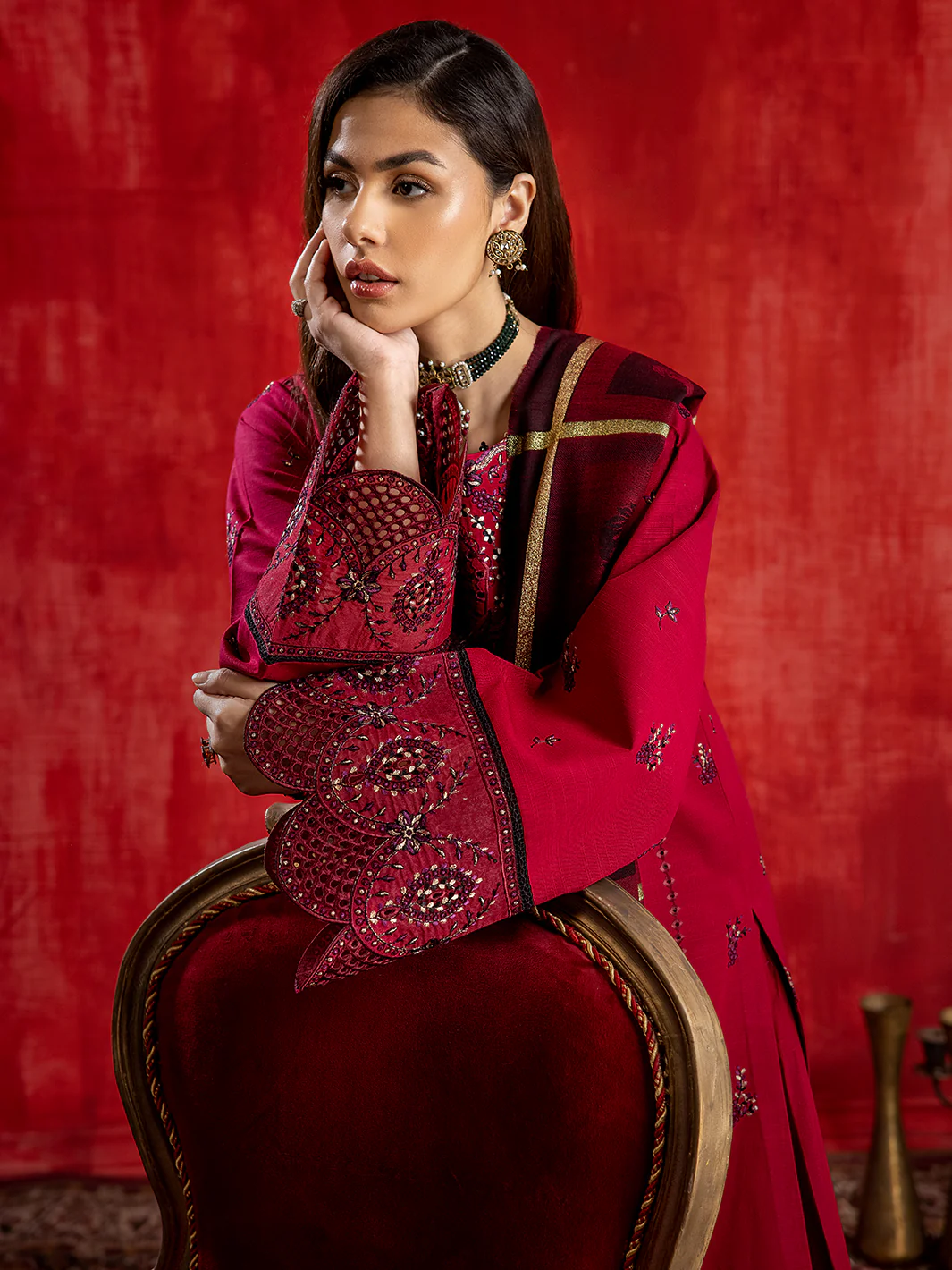 1956 - A | 3 PC Khaddar Unstitch - Image 7