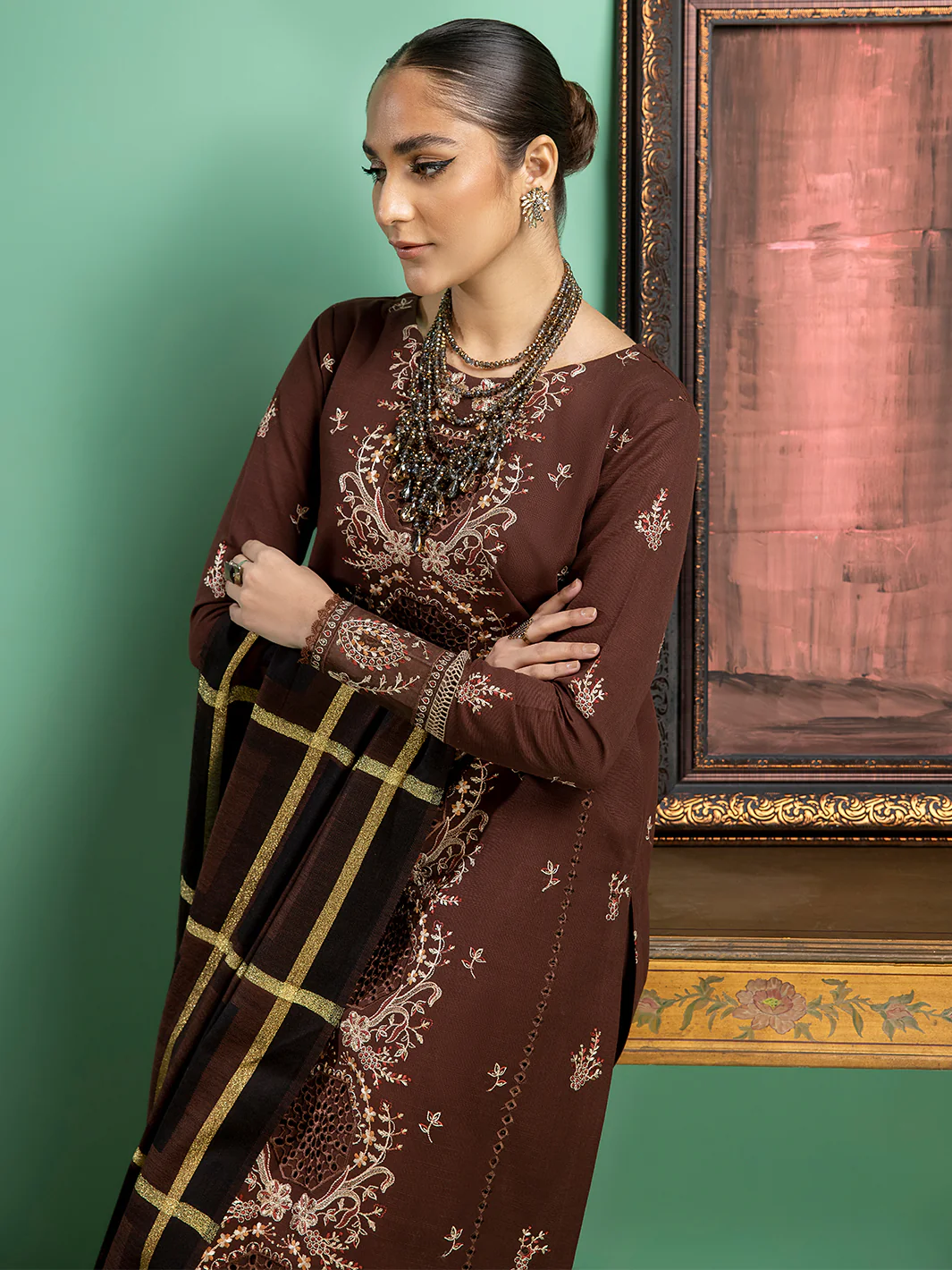 1956 - B | 3 PC Khaddar Unstitch - Image 5