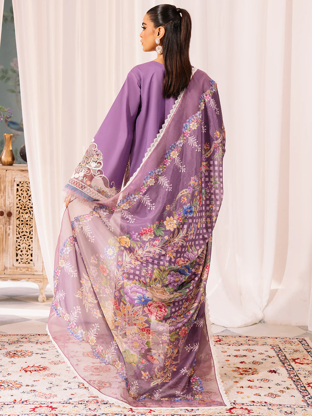 201 - B | 3 PC Lawn Unstitch - Image 3