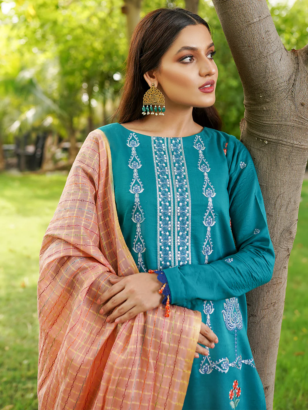 2032-A | 3 Piece Unstitched - Image 2