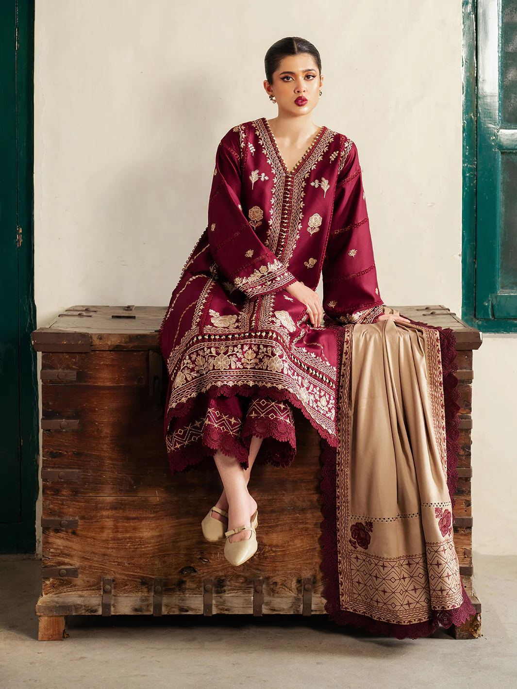 52 - B | 3 PC Kotrai Unstitched - Image 11