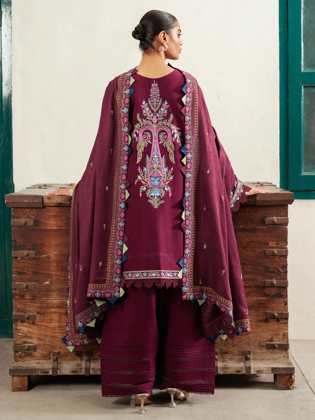 54 - A | 3 PC Khaddar Unstitched - Image 3