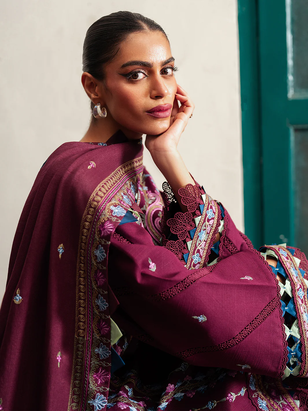 54 - A | 3 PC Khaddar Unstitched - Image 9