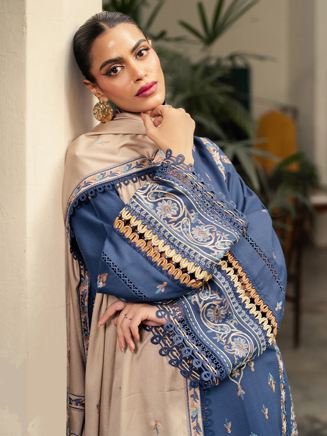 55 - A | 3 PC Khaddar Unstitched - Image 9
