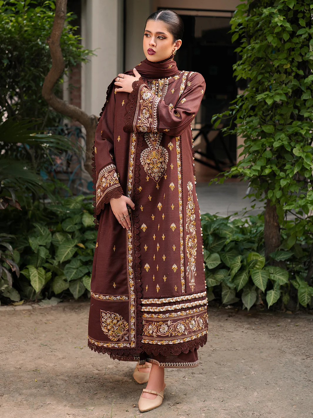 55 - B | 3 PC Khaddar Unstitched - Image 8