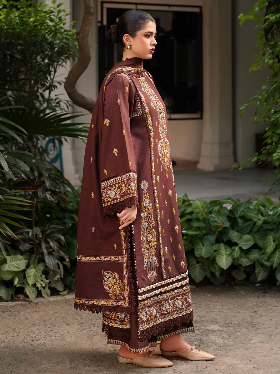 55 - B | 3 PC Khaddar Unstitched - Image 9