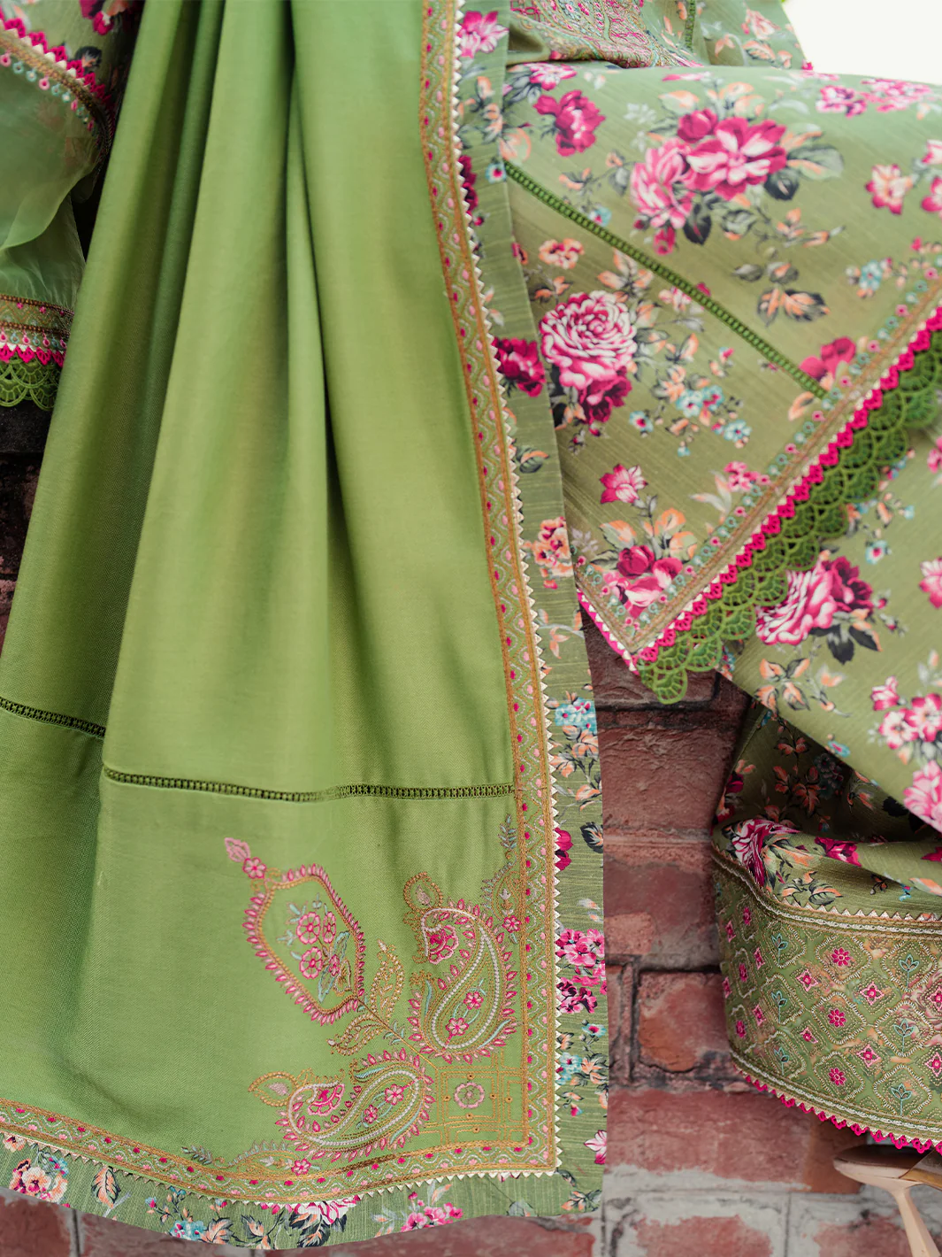 56 - B | 3 PC  Khaddar Unstitched - Image 4