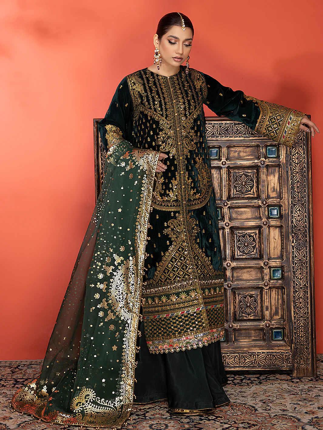 6013 | 3 Piece Velvet Unstitched - Image 8